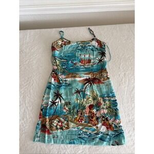 All That Jazz Vintage 90s Hawaiian Floral Spaghetti Strap Dress Size 7/8